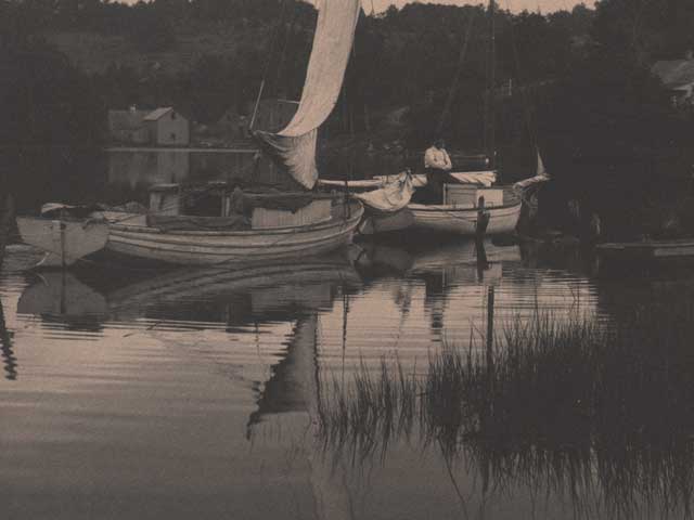 Sloops in Old Mystic, Connecticut
