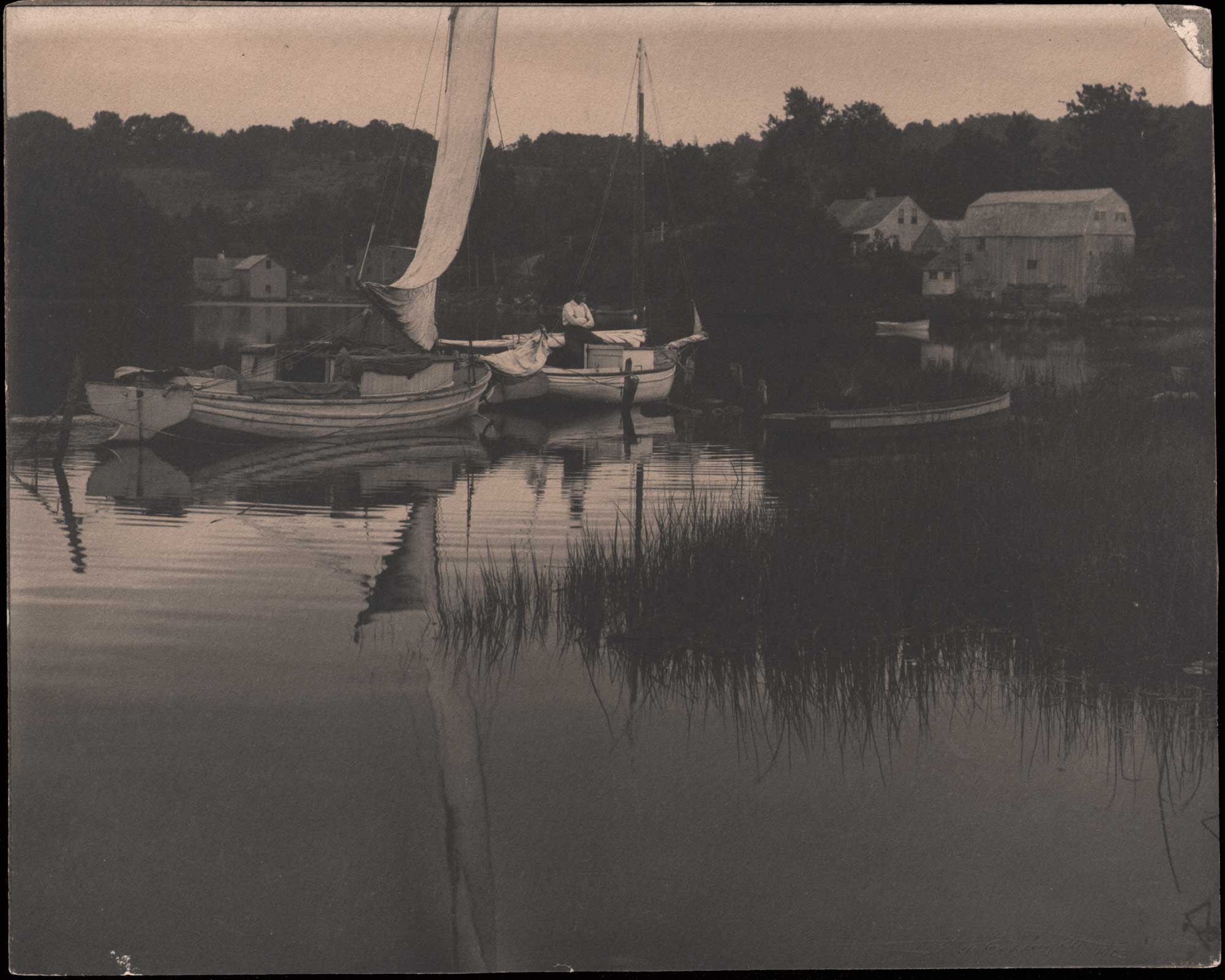 Sloops in Old Mystic, Connecticut
