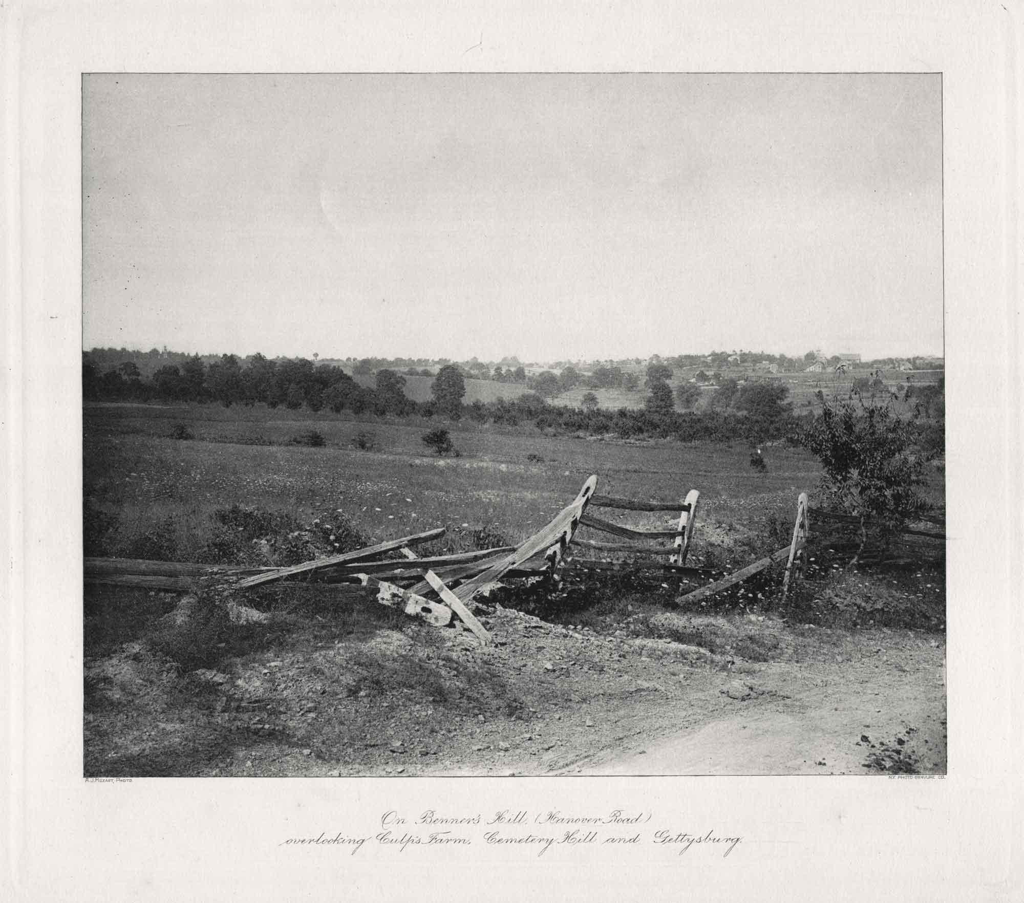 On Benner’s Hill Overlooking Culp’s Farm, Cemetery Hill and Gettysburg